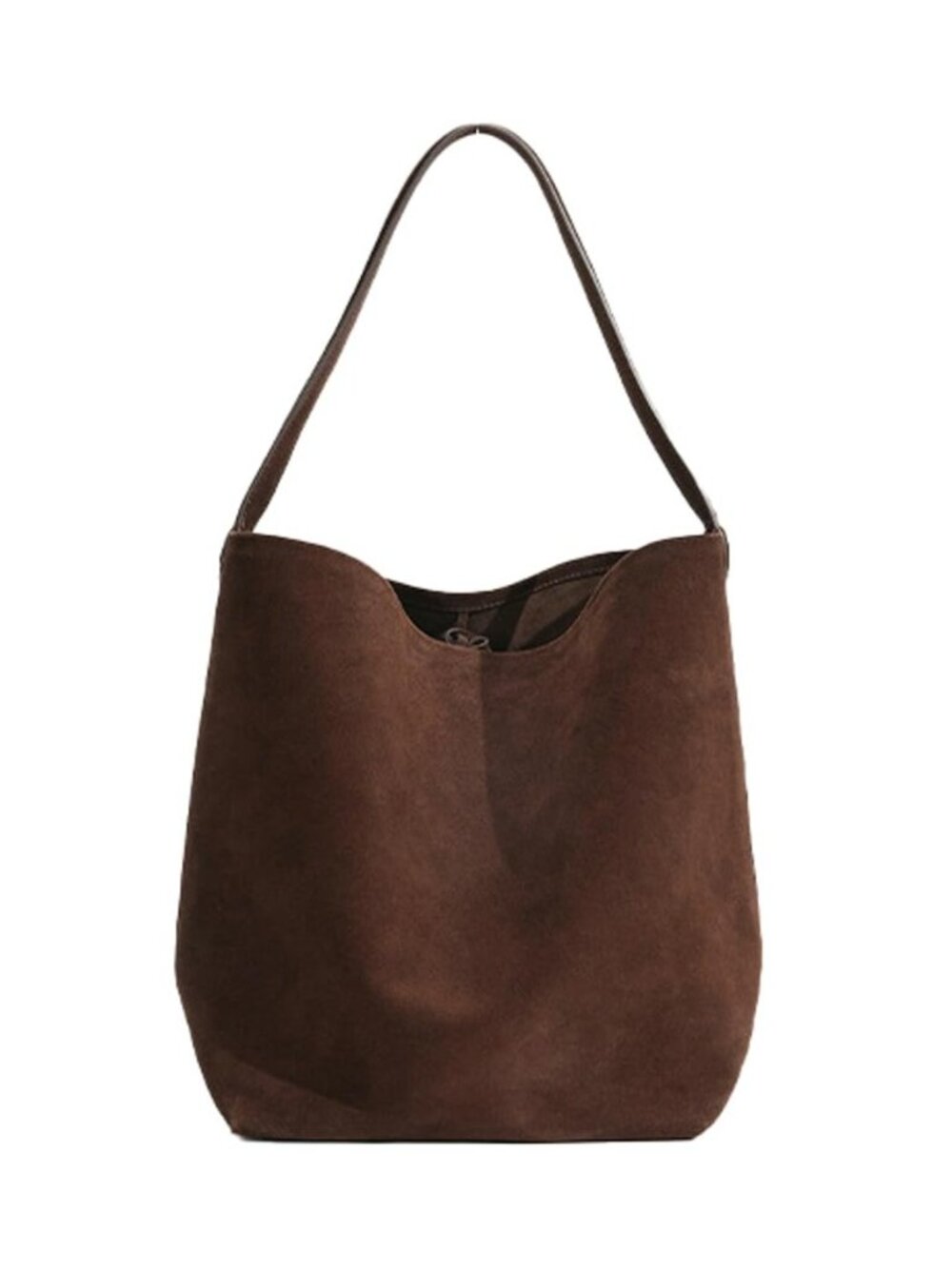 Large Genuine Leather Bucket Shoulder Bags for Women Soft Suede Tote Purse